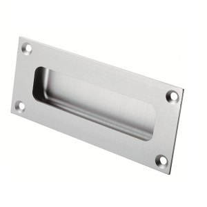 EUROSPECĀ® Aluminium Rectangular Flush Pull - Satin Aluminium - 100 x 50mm