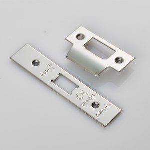 EUROSPECĀ® Forend Strike & Fixing Pack To Suit Flat Latch FLL5030 Bright Square Forend - Polished Stainless Steel