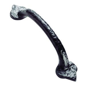 CARLISLE BRASSĀ® Fleur de Lys Hammered Pull Handle - Black Antique