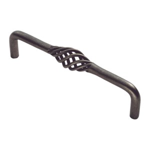 CARLISLE BRASSĀ® Steel Cage Pull Handle - Antique Steel - 136mm - 128mm c/c