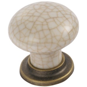 CARLISLE BRASSĀ® Porcelain Mushroom Pattern Knob 35mm - Florentine Bronze/Ivory Crackle Glaze