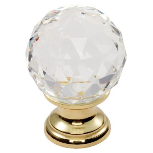 CARLISLE BRASSĀ® Clear Faceted Knob 40mm - Polished Brass