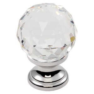CARLISLE BRASSĀ® Clear Faceted Knob 30mm - Polished Chrome