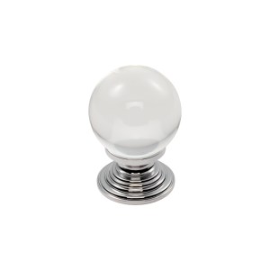 CARLISLE BRASSĀ® Clear Ball Knob 27mm - Clear Translucent Chrome
