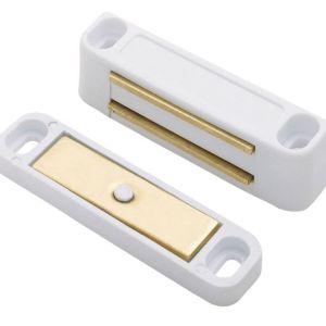 CARLISLE BRASSĀ® Deluxe Nylon Magnetic Catch - Matt White - 56 x 14 x 14mm