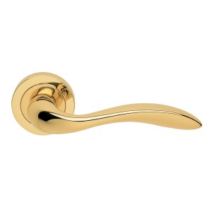 MANITALĀ® Giava Lever on Round Rose in - Polished Brass - 51mm