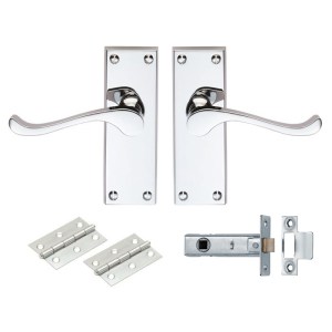 CARLISLE BRASSĀ® Contract Victorian Scroll Latch Pack - Polished Chrome - 118 x 40mm