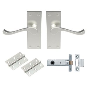 CARLISLE BRASSĀ® Contract Victorian Scroll Latch Pack - Satin Nickel - 118 x 40mm