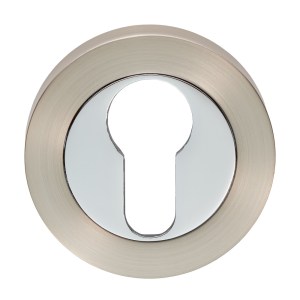 CARLISLE BRASSĀ® Euro Profile Escutcheon - Satin Nickel/Polished Chrome - 52 x 8mm