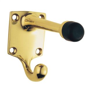 CARLISLE BRASS® Hat and Coat Hook with Rubber Buffer - Polished Brass - 86mm