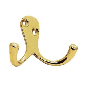 CARLISLE BRASSĀ® Victorian Double Robe Hook - Polished Brass - 51mm