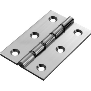 CARLISLE BRASSĀ® Double Steel Washered Brass Butt Hinge - Polished Chrome - 76 x 50 x 2mm