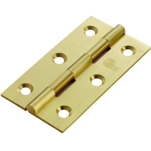 CARLISLE BRASS® Solid Drawn Brass Butt Hinge - Satin Brass - 76mm x 40mm x 1.5mm