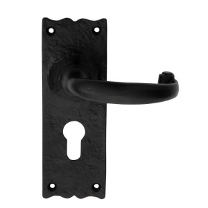 CARLISLE BRASSĀ® Traditional Lever on Euro Lock Backplate - Black Antique - 152 x 55mm - 47.5mm c/c