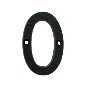 CARLISLE BRASSĀ® Numeral 0 (Face Fix) - Black Antique - 76mm
