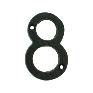 CARLISLE BRASSĀ® Numeral 8 (Face Fix) - Black Antique - 76mm