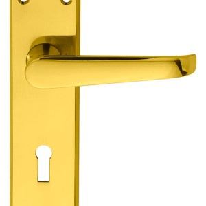 CARLISLE BRASSĀ® Victorian Lever on Lock Backplate - Polished Brass - 150mm x 43mm - 57mm c/c