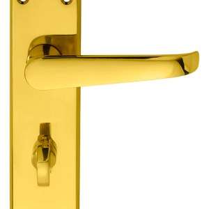 CARLISLE BRASSĀ® Victorian Lever on WC Bathroom Backplate - Polished Brass - 150mm x 43mm - 57mm c/c