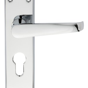 CARLISLE BRASSĀ® Victorian Lever on Euro Lock Backplate - Polished Chrome - 152mm x 38mm - 47.5mm c/c