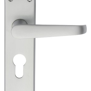 CARLISLE BRASSĀ® Victorian Lever on Euro Lock Backplate - Satin Chrome - 152mm x 38mm - 47.5mm c/c