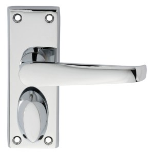CARLISLE BRASSĀ® Victorian Lever on Privacy Backplate - Polished Chrome - 114mm x 38mm