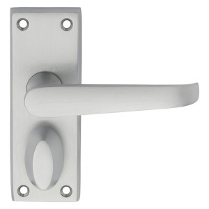 CARLISLE BRASSĀ® Victorian Lever on Privacy Backplate - Satin Chrome - 114mm x 38mm