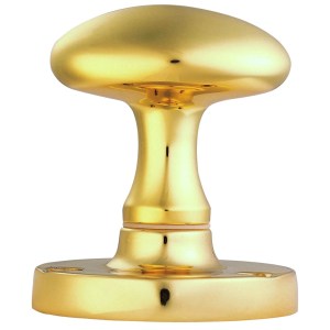 CARLISLE BRASSĀ® Oval Mortice Knob - Polished Brass - 61mm