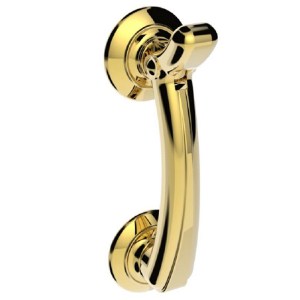 CARLISLE BRASS® Door Knocker on Rose - Polished Brass - 95mm c/c