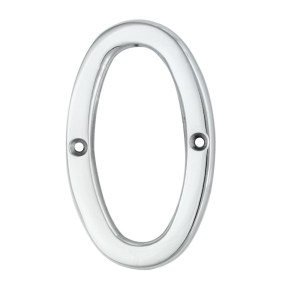 CARLISLE BRASSĀ® Numerals (0-9) Number 0 - Polished Chrome - 76mm