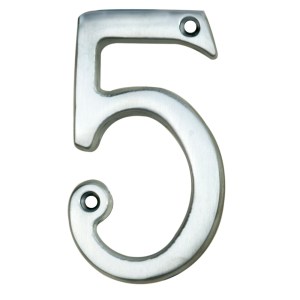 CARLISLE BRASSĀ® Numerals (0-9) Number 5 - Satin Chrome - 76mm