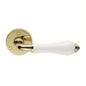 CARLISLE BRASSĀ® Porcelain Lever on Round Rose White - White - 57mm