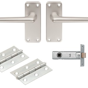 EUROSPECĀ® Aluminium Lever Latch Door Pack - Satin Aluminium