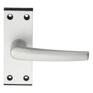 EUROSPECĀ® Aluminium MIAL Lever on Latch backplate - Satin Aluminium - 104 x 38mm