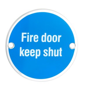 EUROSPECĀ® Fire Door Keep Shut Symbol - Satin Aluminium - 76mm