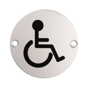 EUROSPECĀ® Signage Disabled Symbol - Polished Stainless Steel - 76 x 1.5mm