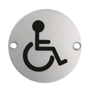 EUROSPECĀ® Signage Disabled Symbol - Satin Stainless Steel - 76 x 1.5mm