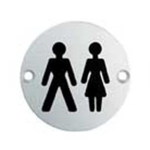 EUROSPEC® Signage Unisex Symbol - Polished Stainless Steel - 76 x 1.5mm
