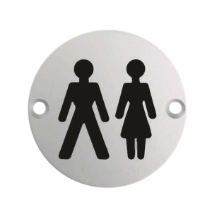 EUROSPEC® Signage Unisex Symbol - Satin Stainless Steel - 76 x 1.5mm