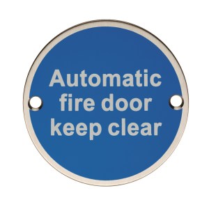 EUROSPECĀ® Automatic Fire Door Keep Clear - Satin Stainless Steel - 76 x 1.5mm