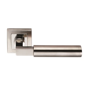 EUROSPECĀ® Fagus Designer Lever on Sprung Square Rose - Polished Stainless Steel/Satin Stainless Steel