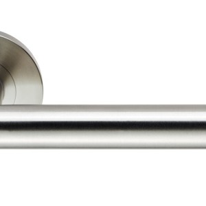 EUROSPECĀ® 19mm dia. Grade 4 Mitred Safety Lever on Round Rose - Satin Stainless Steel