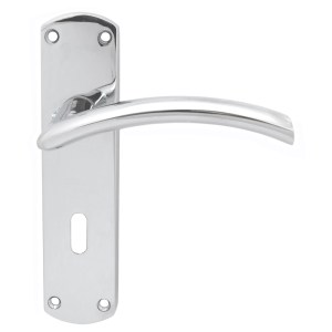 SEROZZETTAĀ® Serozzetta Tres Lever on Lock Backplate - Polished Chrome - 42mm x 170mm - 57mm c/c