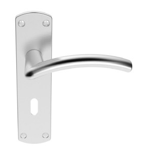 SEROZZETTAĀ® Serozzetta Tres Lever on Lock Backplate - Satin Chrome - 42mm x 170mm - 57mm c/c