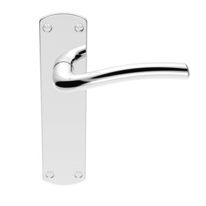 SEROZZETTAĀ® Serozzetta Cuatro Lever on Latch Backplate - Polished Chrome - 42mm x 170mm