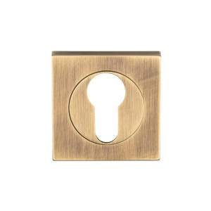 SEROZZETTAĀ® Serozzetta Square Euro Profile Escutcheon - Antique Brass