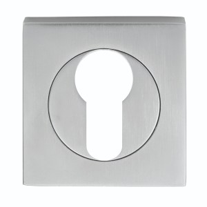SEROZZETTAĀ® Serozzetta Square Euro Profile Escutcheon - Satin Chrome - 52mm dia.