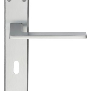 SEROZZETTAĀ® Serozzetta Zone Lever on Lock Backplate - Satin Chrome - 180mm x 40mm