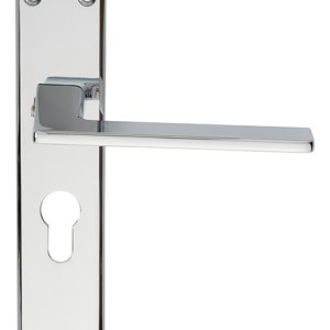 SEROZZETTAĀ® Serozzetta Zone Lever on Euro Lock Backplate - Polished Chrome - 180mm x 40mm