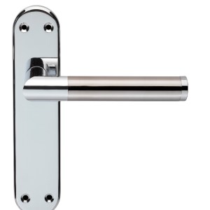 SEROZZETTAĀ® Serozzetta Scope Lever on Latch Backplate - Polished Chrome/Satin Nickel - 180 x 40mm