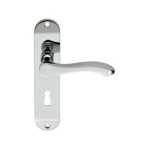 SEROZZETTAĀ® Serozzetta Lever on Lock Backplate - Polished Chrome - 180mm x 40mm